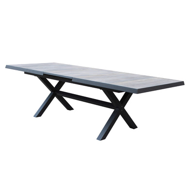 GRES - tavolo da giardino allungabile in alluminio e gres cm 200/260x100 Antracite Milani Home
