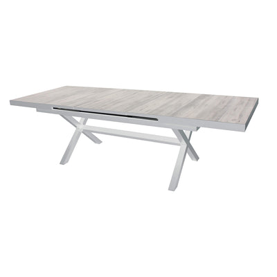GRES - tavolo da giardino allungabile in alluminio e gres cm 200/260x101 Bianco Milani Home