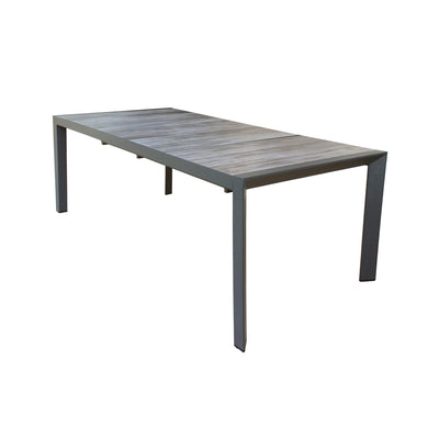 CAMMY - tavolo da giardino in alluminio e ceramica effetto legno cm 175/235 x 100 x 75 h Antracite Milani Home