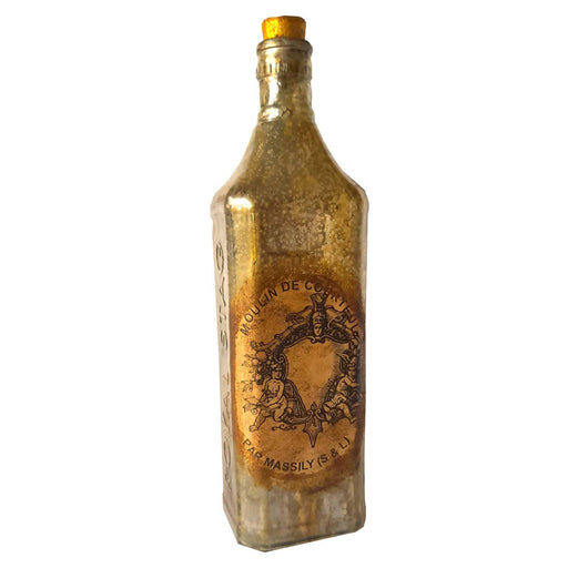 Soprammobile Bottiglia Decorativa Stile Vintage In Vetro Effetto Patina 6,5  X8x28 Cm Accessorio Decorativo Per Arredo 