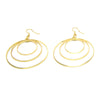 Orecchini 3 cerchi concentrici donna color oro, anallergici orecchini CliV - Milazzo, Commerciovirtuoso.it