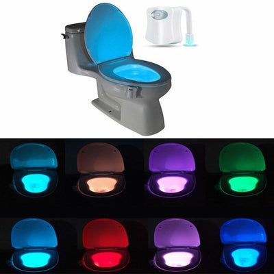 Luce led illuminazione Notturna 8 colori water toilet WC bagno sensore movimento