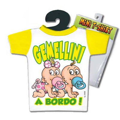 Mini T-Shirt Gialla Fratello E Sorella Bimbi Gemelli Gemellini a Bordo t-shirt mini per machina gemelli a bordo Prima infanzia/Seggiolini auto e accessori/Accessori/Adesivi baby per macchina Kondorama - Martinsicuro, Commerciovirtuoso.it