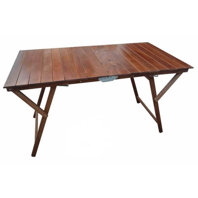 tavolo da giardino pieghevole salvaspazio in legno 70x140 Tinta noce Milani Home