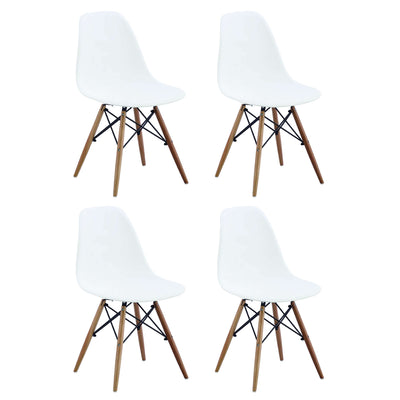 JULIETTE - set di 4 sedie moderne con gambe in legno Bianco
