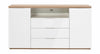 Cassettiera multiuso Mundi con 3 cassetti e 2 ante rovere e Bianco h 96 cm Casa e cucina/Organizzazione interni/Porta oggetti cassetti e scaffali/Cassettiere Decor Space - Altamura, Commerciovirtuoso.it