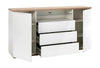 Cassettiera multiuso Mundi con 3 cassetti e 2 ante rovere e Bianco h 96 cm Casa e cucina/Organizzazione interni/Porta oggetti cassetti e scaffali/Cassettiere Decor Space - Altamura, Commerciovirtuoso.it