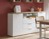 Cassettiera multiuso Mundi con 3 cassetti e 2 ante rovere e Bianco h 96 cm Casa e cucina/Organizzazione interni/Porta oggetti cassetti e scaffali/Cassettiere Decor Space - Altamura, Commerciovirtuoso.it