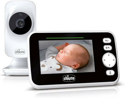 Chicco Baby Monitor Video Deluxe, Videocamera Per Neonati E Bambini Con Schermo A Colori Lcd 4.3, Portata 220 M, ‎27 x 24 x 10 cm; 550 grammi