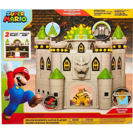 Nintendo Super Mario Playset Castello Di Bowser Deluxe, Con Personaggio Esclusivo Articolato Da 6 Cm, Funzioni Interattive E I Veri Suoni Del Videogioco! Jakks