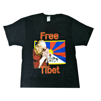 T-Shirt Unisex Free Tibet Nera Con Stampa Girocollo Con Maniche Corte Moda/Uomo/Abbigliamento/T-shirt polo e camicie/T-shirt Il Distintivo - Pesaro, Commerciovirtuoso.it