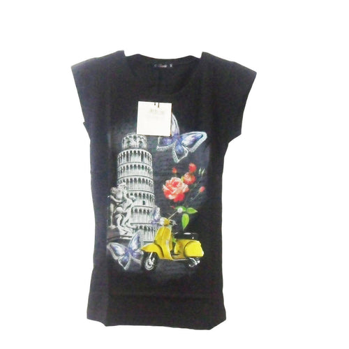 art. fbt 106 Canottiera donna girocollo Torre di pisa Morris nero abbigliamento donna L'Orchidea - Siderno, Commerciovirtuoso.it