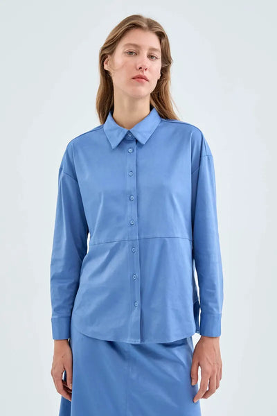 COMPANIA FANTASTICA | Camicia in camoscio blu