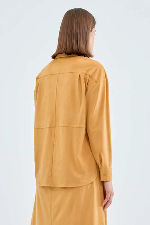 COMPANIA FANTASTICA | Camicia in camoscio gialla