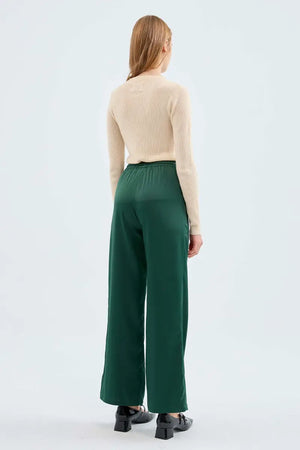 COMPANIA FANTASTICA | Pantalone verde satinato