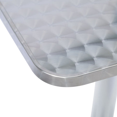 tavolo quadrato a colonna in acciaio e alluminio waterproof 60x60 Grigio Milani Home