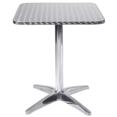 tavolo quadrato a colonna in acciaio e alluminio waterproof 60x60 Grigio