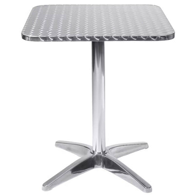 tavolo quadrato a colonna in acciaio e alluminio waterproof 70x70 Grigio