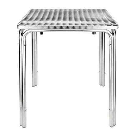 tavolo quadrato impilabile in acciaio e alluminio waterproof 70x70 Grigio Milani Home