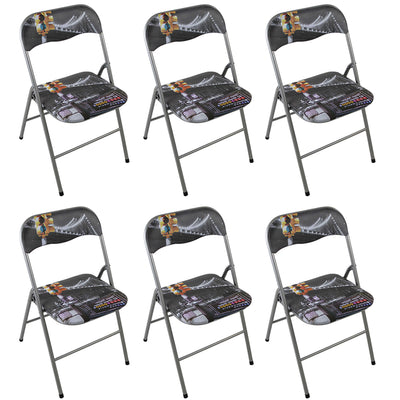 LAURALIE - set di 6 sedie pieghevoli salvaspazio Multicolor