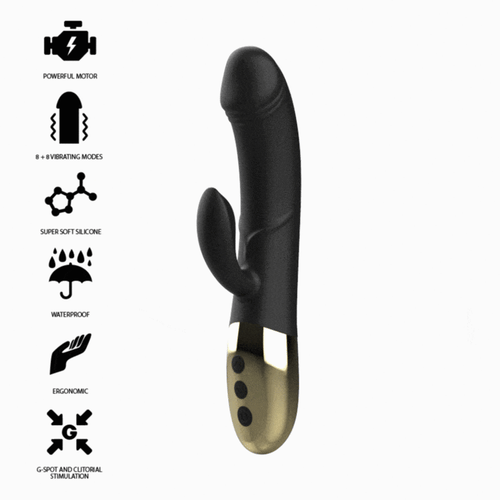 Ibiza Vibratore in Silicone Nero Con Stimolatore Clitoride Rabbit Vibratore Classico Salute e cura della persona/Erotismo e contraccezione/Sex toys/Vibratori/Vibratori classici Kondorama - Martinsicuro, Commerciovirtuoso.it