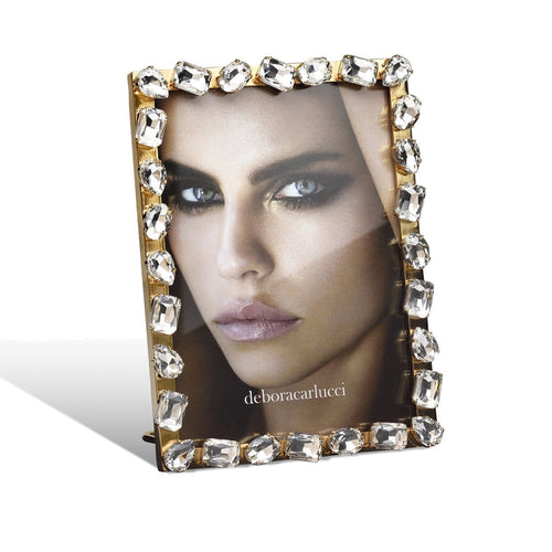 Portafoto in ottone Parigi decorato con applicazione in cristallo Made in Italy elegante Casa e cucina/Decorazioni per interni/Album fotografici cornici e accessori/Cornici foto/Cornici da parete e da tavolo MagiediNatale.it - Altamura, Commerciovirtuoso.it