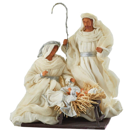 Natività monoblocco "King" h 36 cm statue per presepe vestiti in tessuto Bianco e Argento Casa e cucina/Decorazioni per interni/Addobbi e decorazioni per ricorrenze/Decorazioni natalizie/Presepi/Statuine e fondali per il presepe MagiediNatale.it - Altamura, Commerciovirtuoso.it