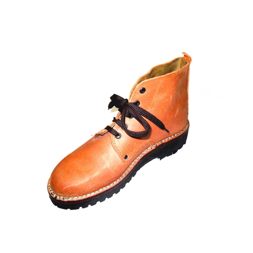 Stivale Uomo in cuoio tipo Timberland Stivaletto con suola in gomma carrarmato e lacci art.190 Scarpe uomo L'Orchidea - Siderno, Commerciovirtuoso.it