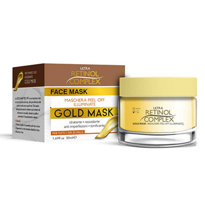 Gold mask illumina e rigenera la pelle maschera viso peel off ultra retinol complex rimuove le impurità