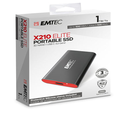 Emtec - X210 External - 1024G - con cover protettiva - ECSSD1TX210 Elettronica/Informatica/Dispositivi archiviazione dati/Dispositivi archiviazione dati esterni/Hard Disk esterni Eurocartuccia - Pavullo, Commerciovirtuoso.it