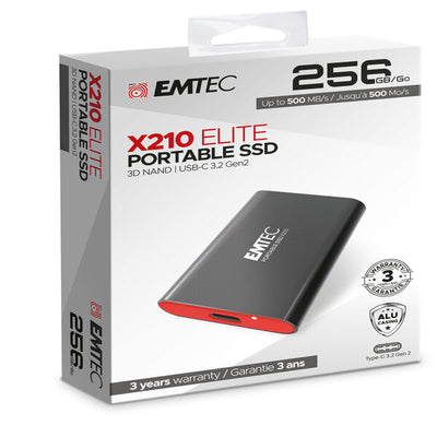 Emtec - X210 External - 256GB - ECSSD256GX210 Elettronica/Informatica/Dispositivi archiviazione dati/Dispositivi archiviazione dati esterni/Hard Disk esterni Eurocartuccia - Pavullo, Commerciovirtuoso.it