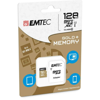 Emtec - Micro SDXC Class 10 Gold + con Adattatore - ECMSDM128GXC10GP - 128GB Elettronica/Informatica/Dispositivi archiviazione dati/Dispositivi archiviazione dati esterni/Schede di memoria/Schede Multimedia Eurocartuccia - Pavullo, Commerciovirtuoso.it