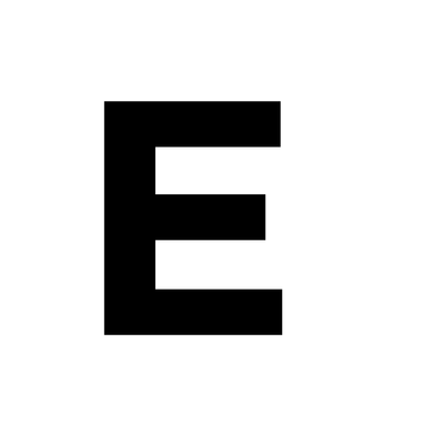 Lettera E adesiva per targhe