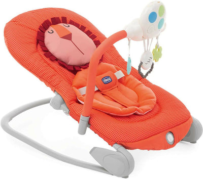 Chicco balloon sdraietta neonati e bambini evolutiva 0 mesi - 18 kg, funzioni dondolo e poltroncina, schienale reclinabile, vibrazione, gioco elettronico interattivo, luci e suoni, lion