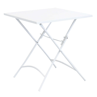 ROMANUS - tavolo da giardino quadrato pieghevole in ferro 70x70 Bianco