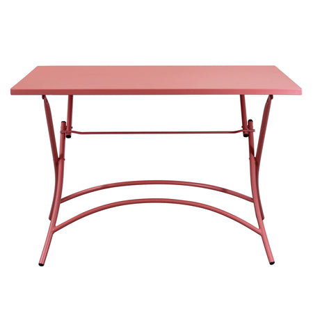 ROMANUS - tavolo da giardino pieghevole in ferro 110x70 Rosso Corallo Milani Home