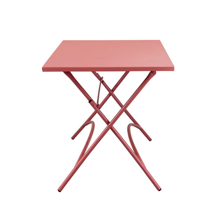 ROMANUS - tavolo da giardino pieghevole in ferro 110x70 Rosso Corallo Milani Home