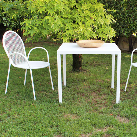 INDEX - tavolo da giardino in ferro 80x80 Bianco Milani Home
