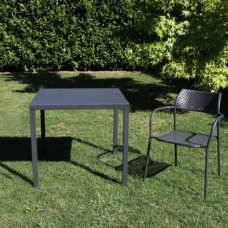 INDEX - tavolo da giardino in ferro 80x80 Antracite Milani Home