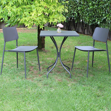 ROMANUS - tavolo in metallo da giardino Grigio scuro Milani Home