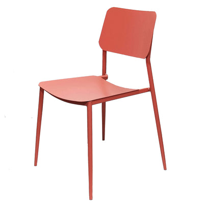 VIPER - sedia in metallo da giardino Rosso Corallo