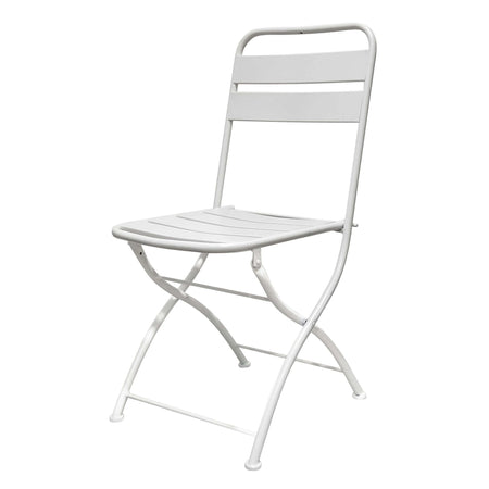 ROMANUS - sedia da giardino pieghevole salvaspazio in ferro cm 42x50x88 h Bianco