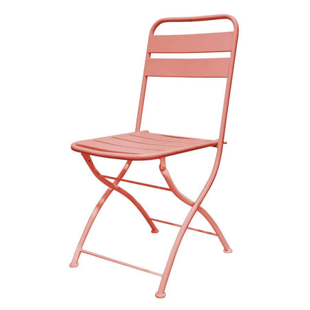 ROMANUS - sedia da giardino pieghevole salvaspazio in ferro cm 42x50x88 h Rosso Corallo Milani Home