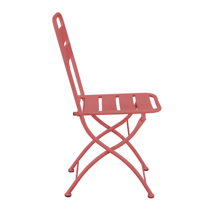 ROMANUS - sedia da giardino pieghevole salvaspazio in ferro cm 42x50x88 h Rosso Corallo Milani Home