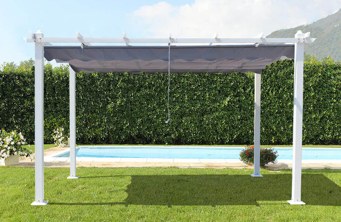 ARON - gazebo da giardino 3x4 in alluminio Tortora Milani Home