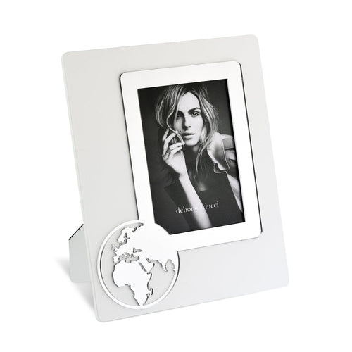 Portafoto  in legno e plexiglass  color  argento specchiato decoro Mondo made in Italy Casa e cucina/Decorazioni per interni/Album fotografici cornici e accessori/Cornici foto/Cornici da parete e da tavolo MagiediNatale.it - Altamura, Commerciovirtuoso.it