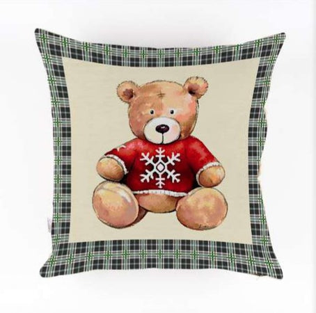 Cuscino arredo natalizio teddy in gobelin 45×45 cm – Maè , via roma 60