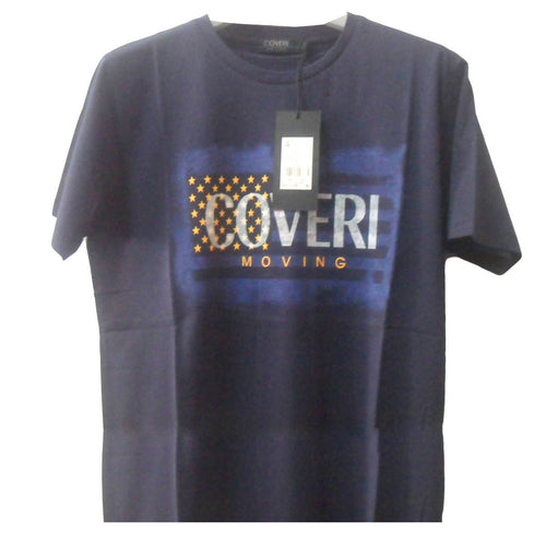 art. tj788T-shirt maglia uomo giracollo marca coveri moving 100% puro cotone blu abbigliamento uomo L'Orchidea - Siderno, Commerciovirtuoso.it