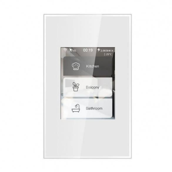Interruttore Smart Home a 3 posizioni Touch WiFi Bianco LKM-SMSWT03W LKM  Security Cristallo Temperato Controllo a Led