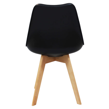MARGOT - set di 2 sedie moderne imbottita con gambe in legno Nero Milani Home